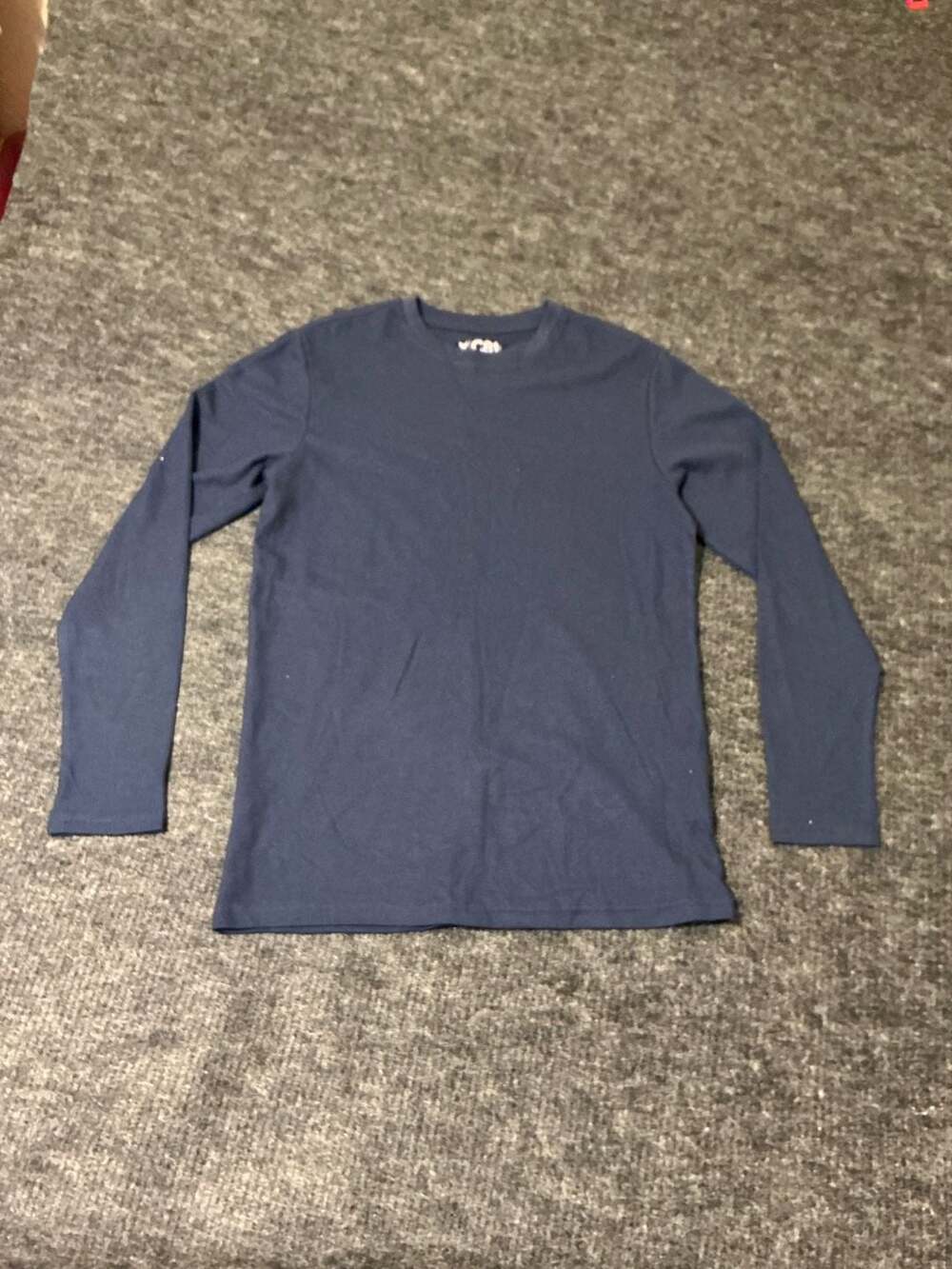 C81 Essentials Men's Navy Blue Waffle Knit Long Sleeve Thermal Shirt Size M